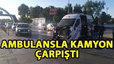 ozgur_gazete_kibris_Ambulansla_kamyon_carpisti