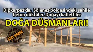 ozgur_gazete_kibris_Dipkarpaz_Şölenez_bölgesinde_sahile_beton_döküldü_üzerine_inşaat_yapıldı