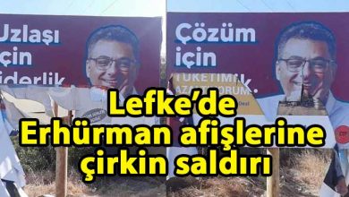 ozgur_gazete_kibris_Lefke_de_Erhurman_in_afislerine_saldiri