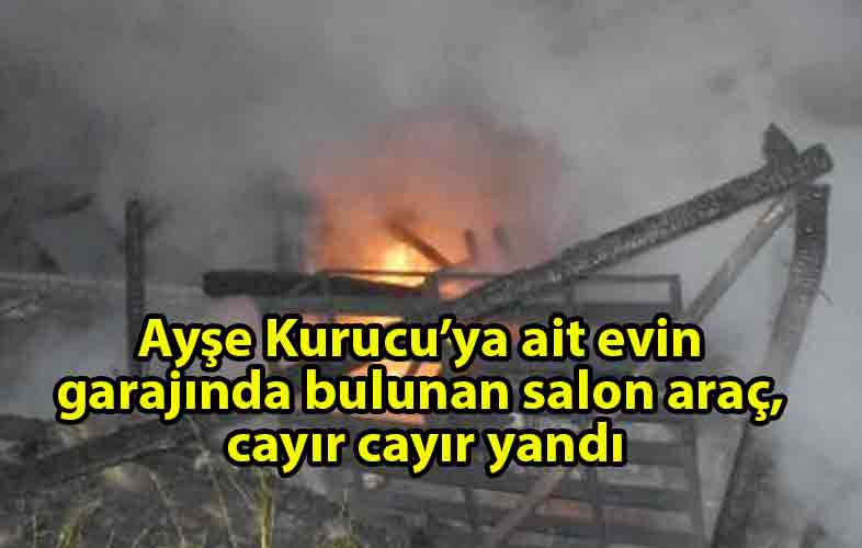ozgur_gazete_kibris_Garajdaki_araba_yandı
