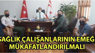 ozgur_gazete_kibris_Kamu_Sen_heyeti_Saglik_Bakani_Pilli_yi_ziyaret_etti