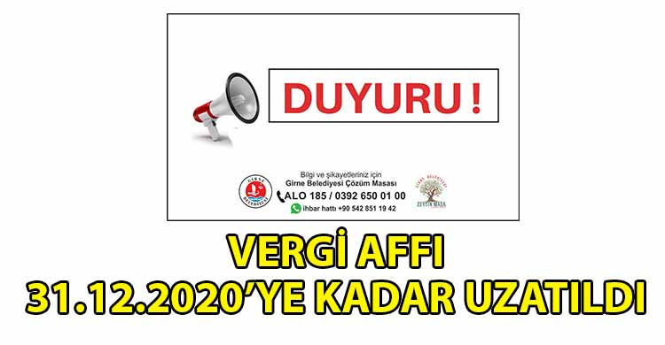 ozgur_gazete_kibris_Vergi_Affi_31_12_2020_Tarihine_Kadar_Uzatildi