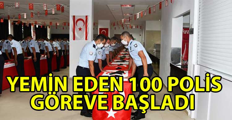 ozgur_gazete_kibris_Yemin_eden_100_polis_goreve_basladi