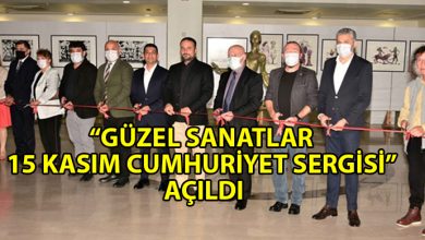 ozgur_gazete_kibris_15_Kasım_Güzel_Sanatlar_Cumhuriyet_Sergisi_YDÜ_Hastanesi_sergi_salonunda
