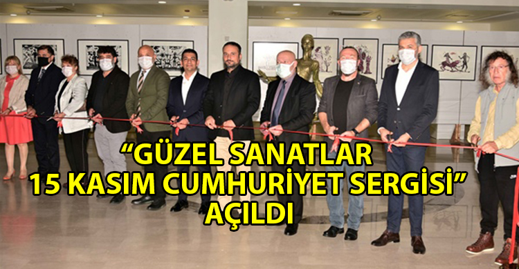ozgur_gazete_kibris_15_Kasım_Güzel_Sanatlar_Cumhuriyet_Sergisi_YDÜ_Hastanesi_sergi_salonunda