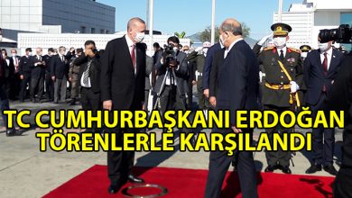 ozgur_gazete_kibris_Erdoğan'ı_Ercan'da_Cumhurbaşkanı_Tatar_karşıladı