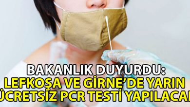 ozgur_gazete_kibris_Lefkosa_ve_Girne_de_ucretsiz_PCR_testi_yapilacak