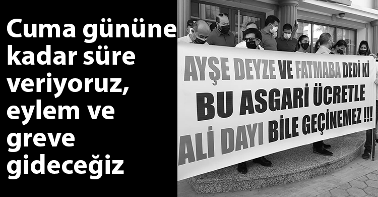 ozgur_gazete_kibris_asgari_ucret_ktams_eylem_aclik_siniri