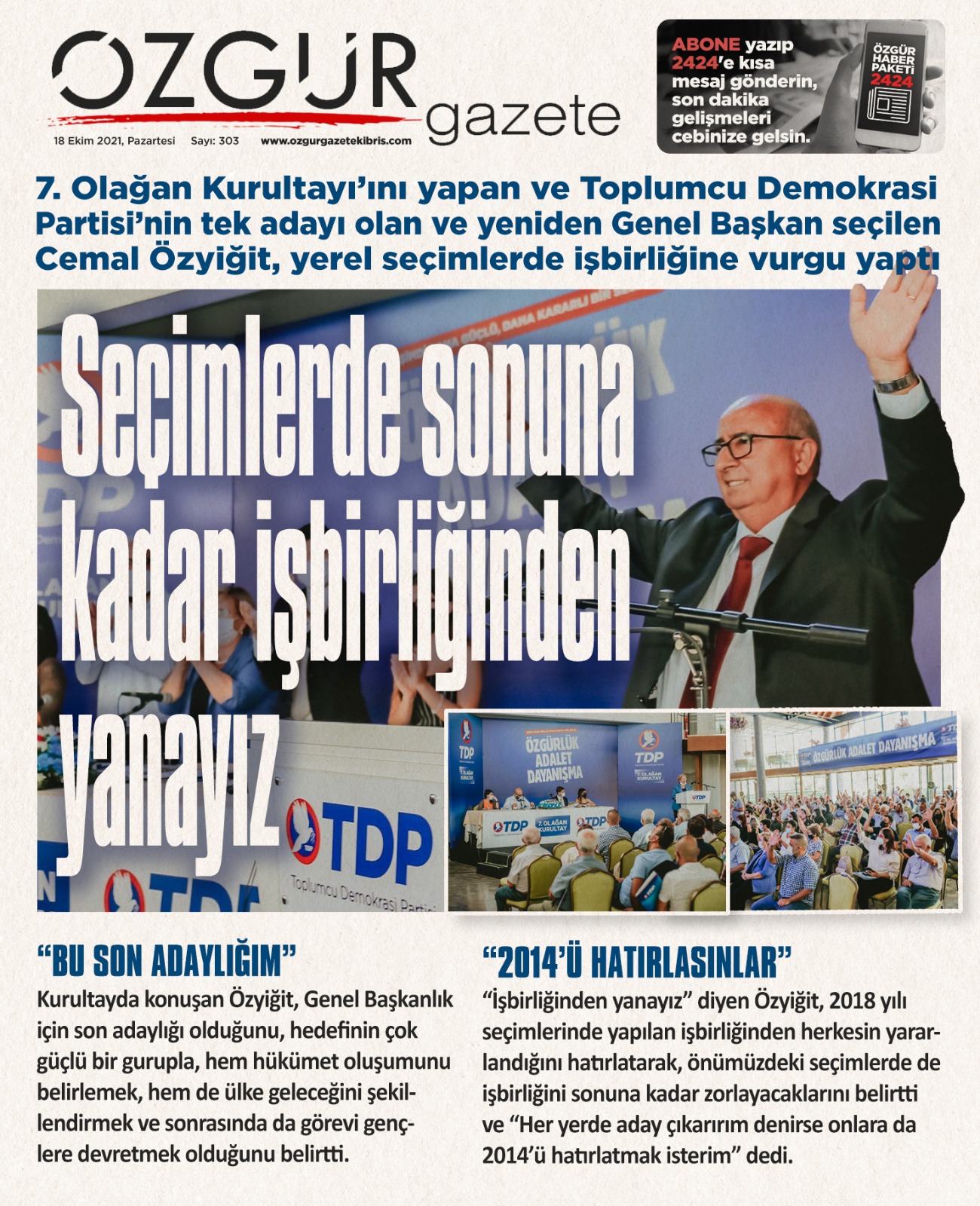 ozgur_gazete_kibris_tdp_kurultay