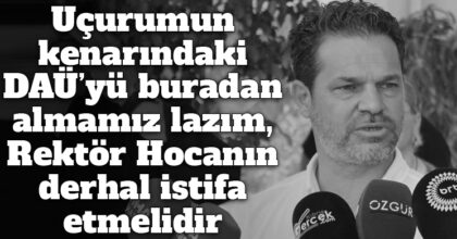 ozgur_gazete_kibris_dausen_ercan_hoskara_rektorluk_eylem_aykut_hocanin_istifa
